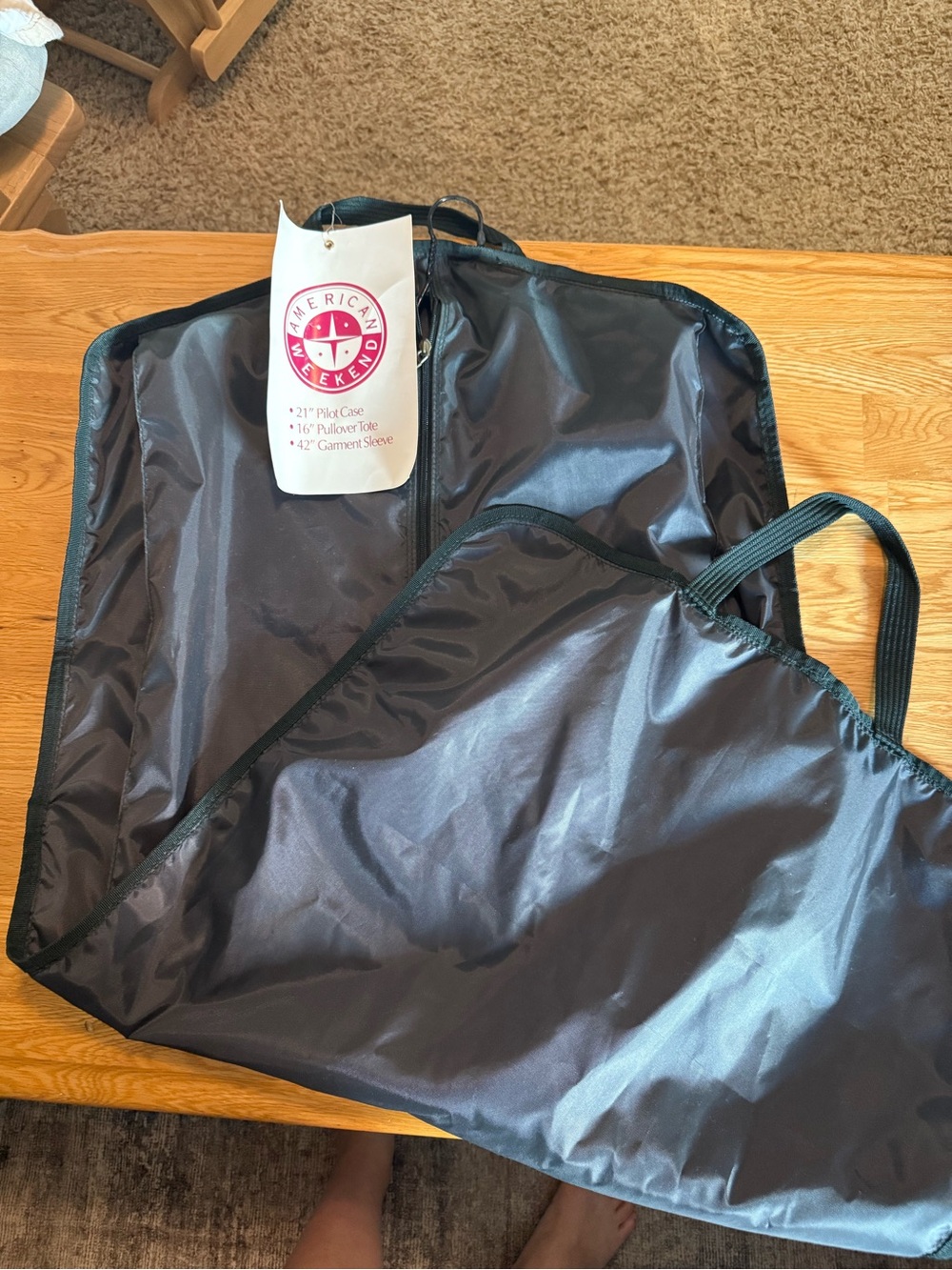 Black Garment Bag - Travel Duffel Tote